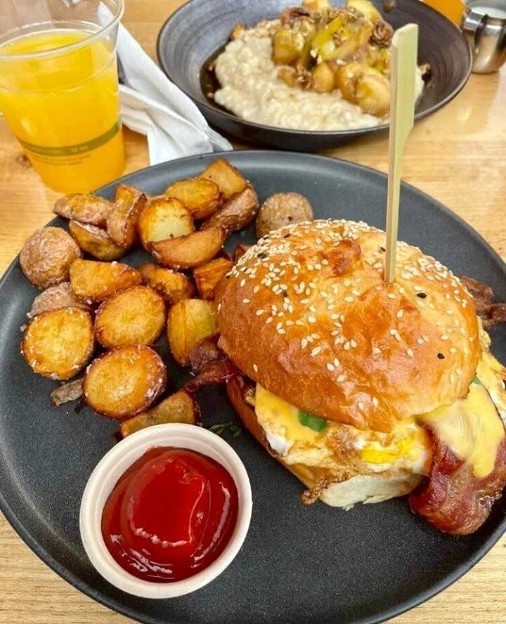 Hear that? It's our morning menu calling your name! Come by for a breakfast sando, a bowl of oats, a bloody mary (or a carafe) and enjoy your Sunday at The Patio ✨⁠
⁠
Did you hear - we're back with a second screening of Strictly Sacred 📽️ Come see the documentary that tells the story of Girl Trouble in case you missed it. Today from 5:30-7:30pm. More info on our calendar (link in bio).⁠
⁠
📸 Photo by @kat_moulton⁠
⛱️ The Patio is open Wed-Sun, 9am-8pm. See our full menus online, link in bio.